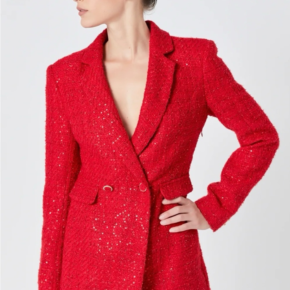 Endless Rose Vibrant Red Blazer Romper